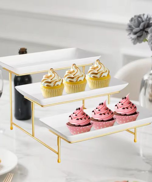 présentoir a gateau rectangle mise en scène