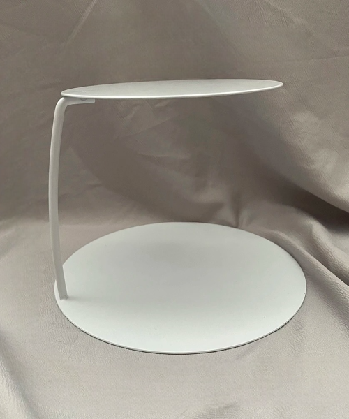 Présentoir à gâteau baptême blanc grand format plateau flottant