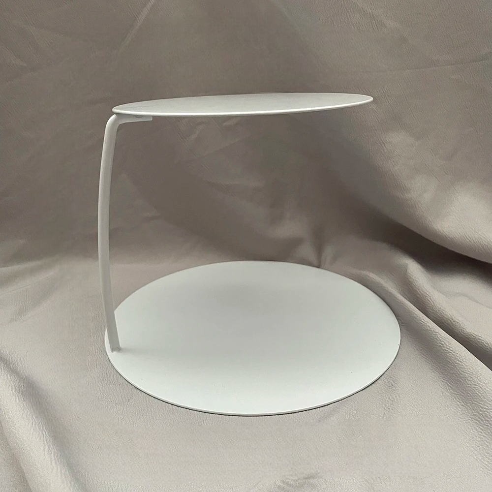 Présentoir à gâteau baptême blanc grand format plateau flottant