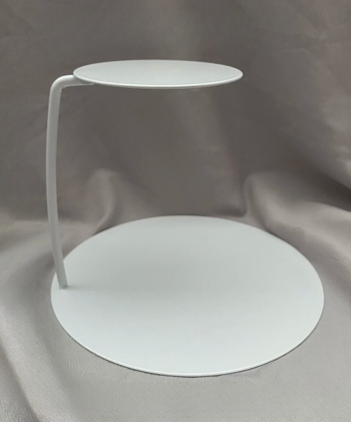 Présentoir à gâteau baptême blanc moyen format plateau flottant