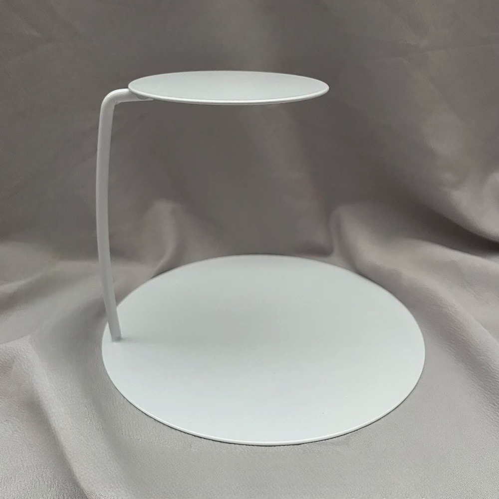 Présentoir à gâteau baptême blanc moyen format plateau flottant