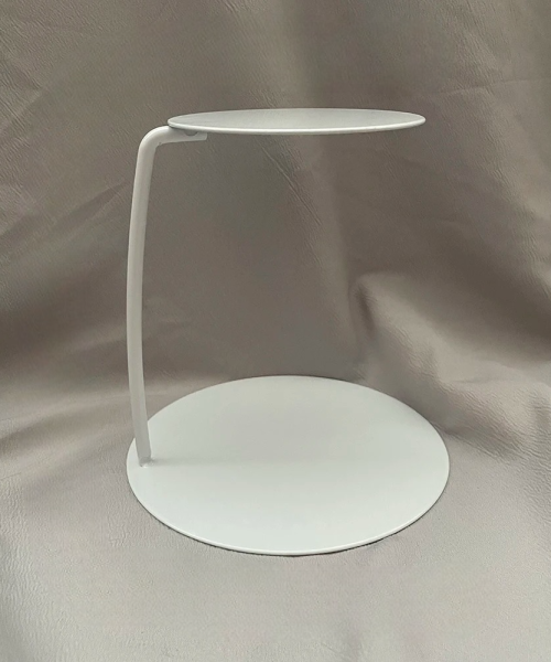 Présentoir à gâteau baptême blanc petit format plateau flottant