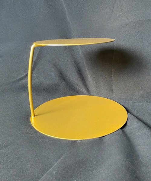 Présentoir à gâteau baptême doré grand format plateau flottant