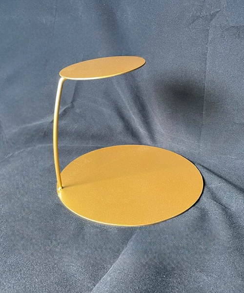 Présentoir à gâteau baptême doré moyen format plateau flottant