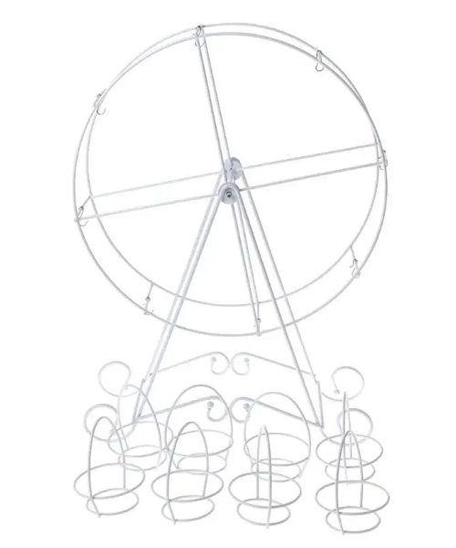 Présentoir à gâteau manège carrousel en métal blanc grande roue cupcakes décorés